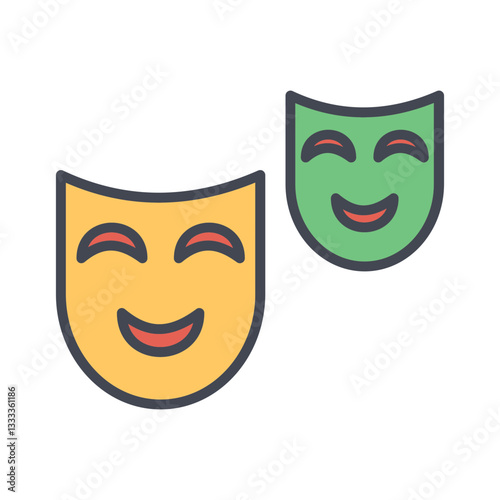 Theatre masks Vector Icon