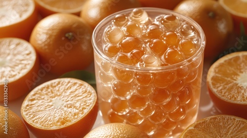 Refreshing orange drink with tapioca pearls (5)