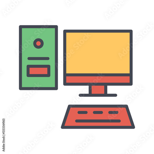 Desktop Computer Vector Icon