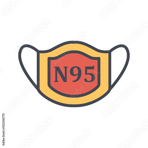 N95 mask Vector Icon