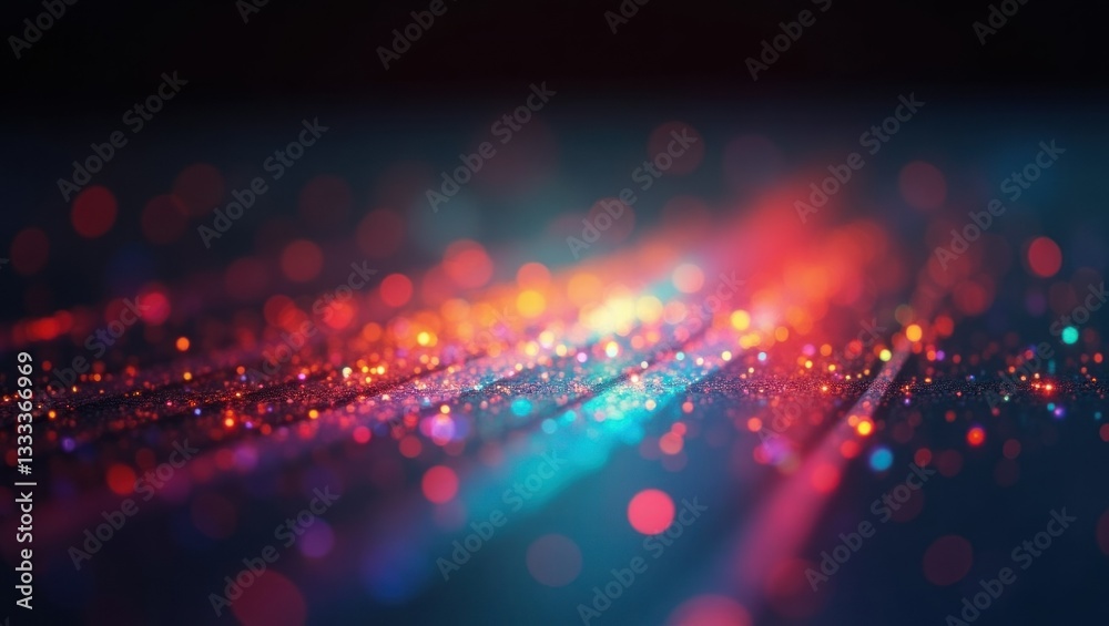 Fototapeta premium Abstract vibrant digital art with glowing lines