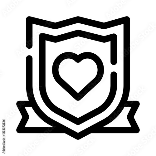 Heart shield line icon