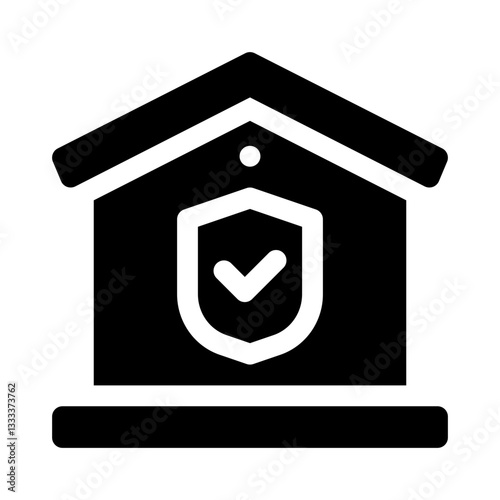 House shield glyph icon