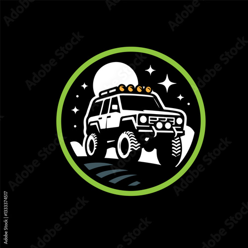 off road car cartoon vector logo illustration eps 10