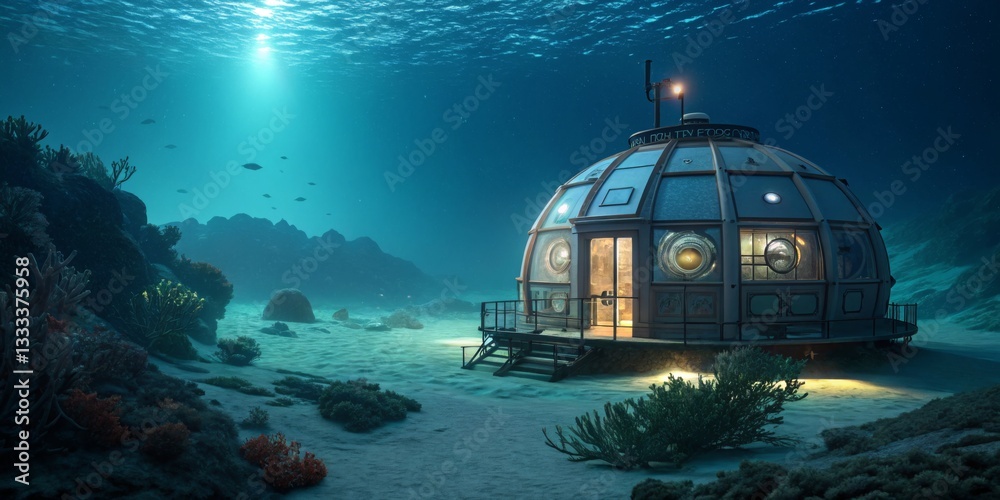Unique underwater habitat illuminates ocean depths in stunning marine environment