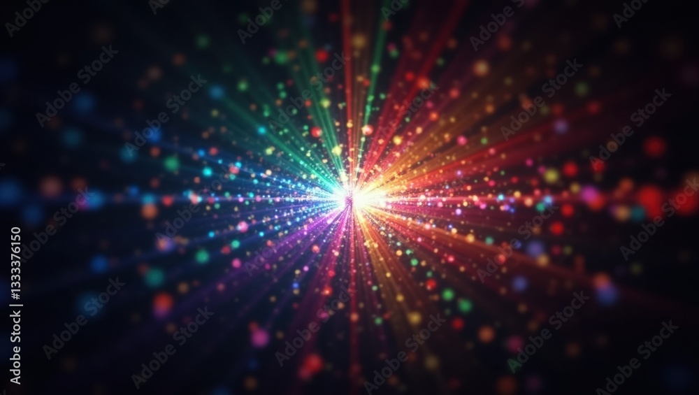 Fototapeta premium Colorful explosion in dark space