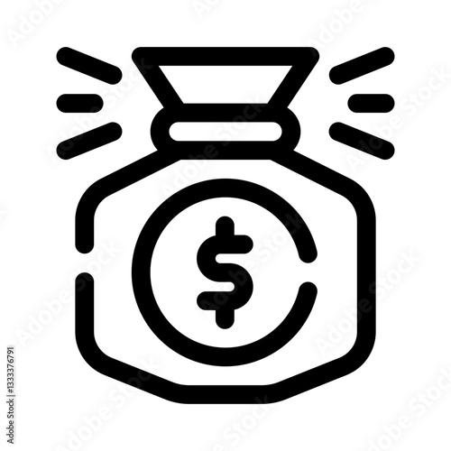 Money bag line icon