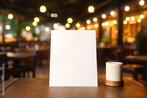 Mockup of standee or menu board with with various view. Foldable menu board or standee mockup vector.

