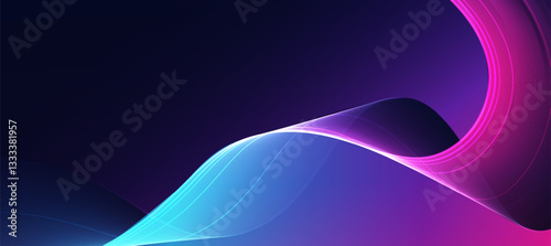 Abstract glowing neon wave lines technology,modern tech banner neon light background vector, landing page web design or coporate business EPS 10