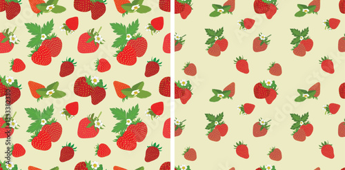 seamless pattern strawberry fresh and organic delicious fruity flavors.