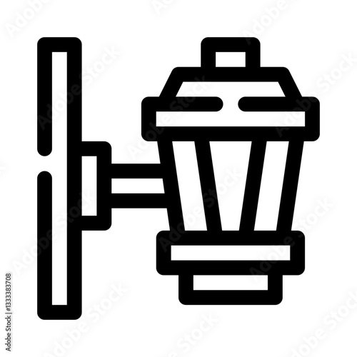 Wall lamp line icon