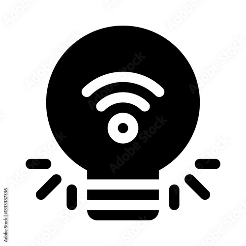 Smart lamp glyph icon