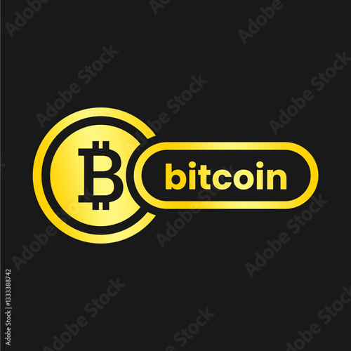 Bitcoin icon logo gold color