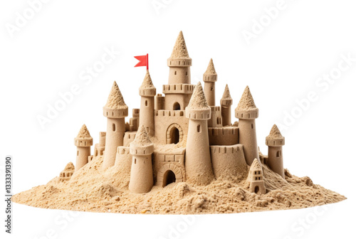  sand castle isolated on white background