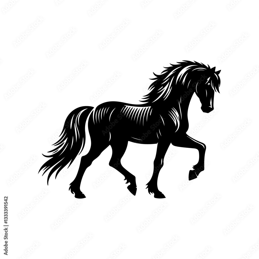 Obraz premium Horse,silhouette vector file.