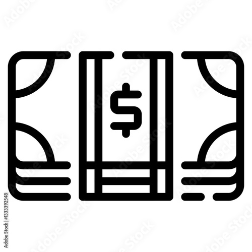 Stylized Money Icon for Financial Applications