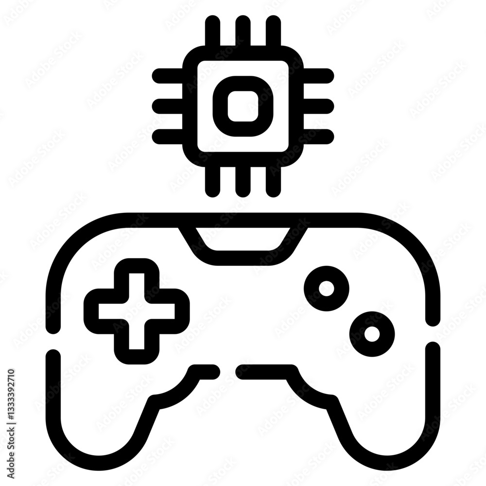 Stylish Game Controller Icon for Digital Use Stylish Game Controller Icon for Digital Use