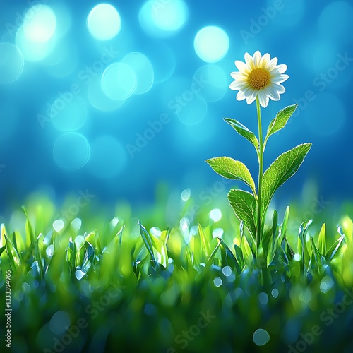 Daisy Blooms for Night Meadow, Bokeh.