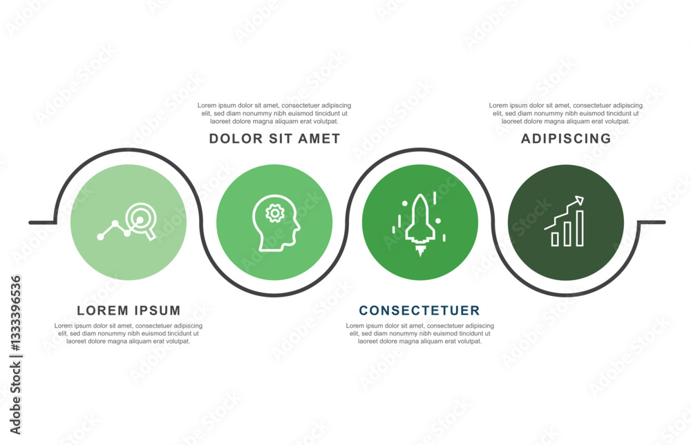 Infographic design template. Concept of 3 steps to business growth. Vector illustration Infographic design template. Concept of 3 steps to business growth. Vector illustration