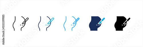 Cesarean Section Multi Style Icon Set