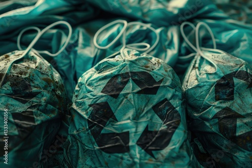 High Detail Picture of Throwing in the Bin Symbol Medical Masks