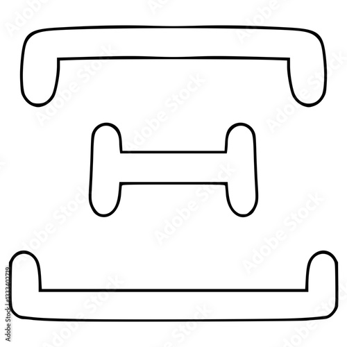 xi or ksi symbol illustration hand drawn outline vector