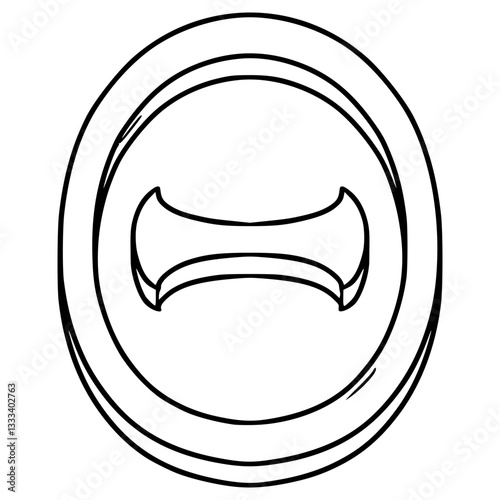 theta symbol illustration hand drawn outline vector