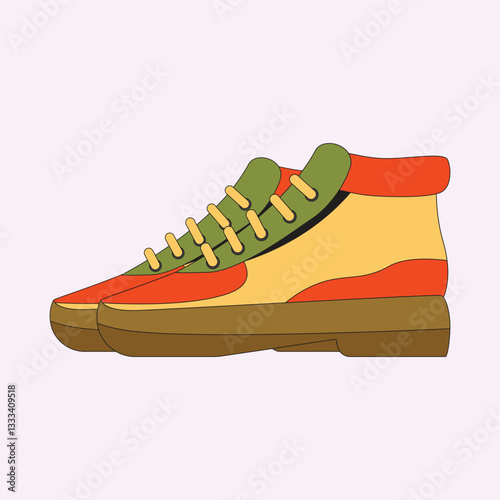 Sneakers shoes cartoon icon illustration