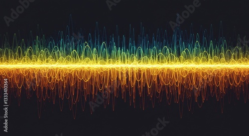 Colorful sound wave visualization with vibrant patterns 