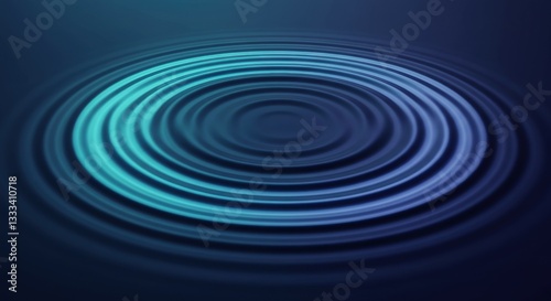 Circles of ripples expanding in calm water 
