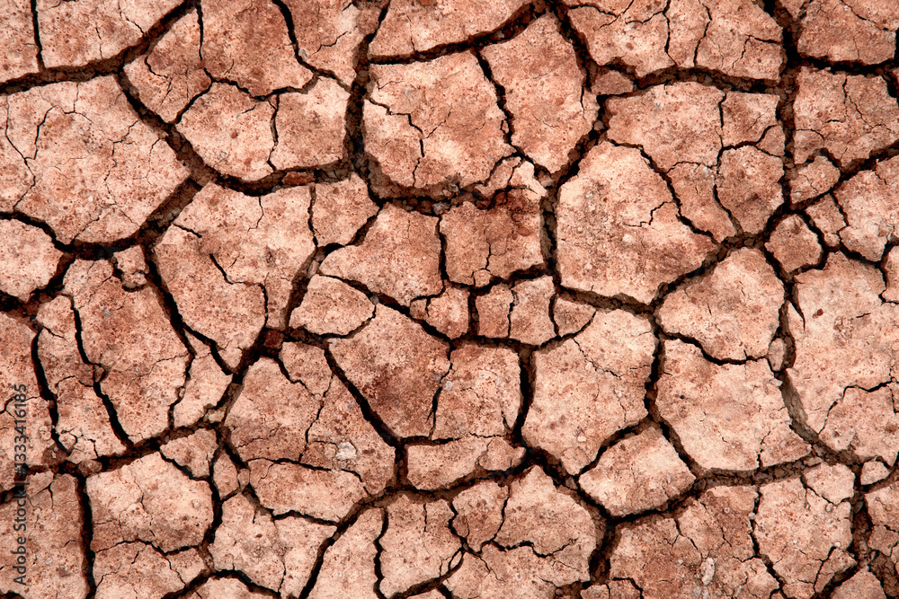 A striking view of red cracked ground, presenting a vivid texture that invites contemplation on the natural processes affecting soil and the environment. A striking view of red cracked ground, presenting a vivid texture that invites contemplation on the natural processes affecting soil and the environment.