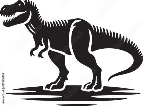 black dinosaur vector illustration, dinosaur bag icon, dinosaur silhouette vector black and white full body