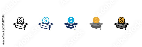 Educational Grant Multi Style Icon Set