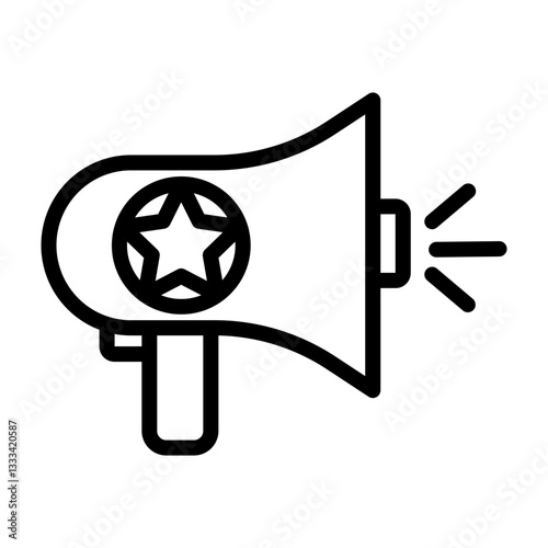 Police Megaphone Vector Line Icon Design