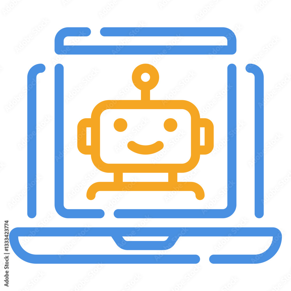 Friendly Chatbot Icon for Digital Interfaces Friendly Chatbot Icon for Digital Interfaces
