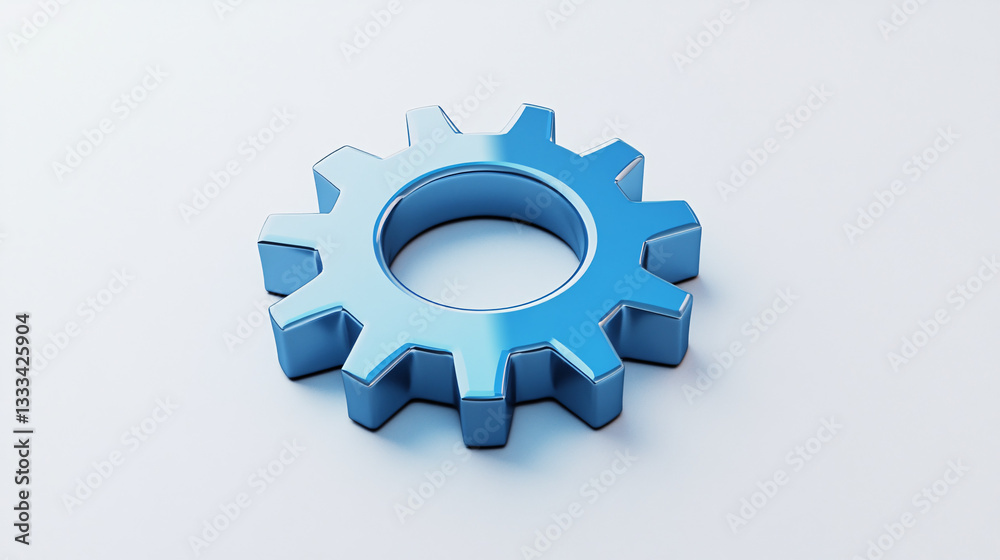 Blue Cog Wheel Shiny Isolated on White Background Blue Cog Wheel Shiny Isolated on White Background