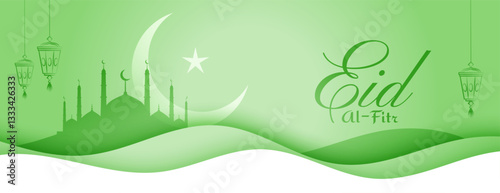 eid al fitr wishes green wallpaper for islamic festive