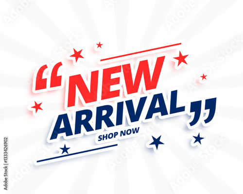 fresh and newest arrival sticker template for web or retail store