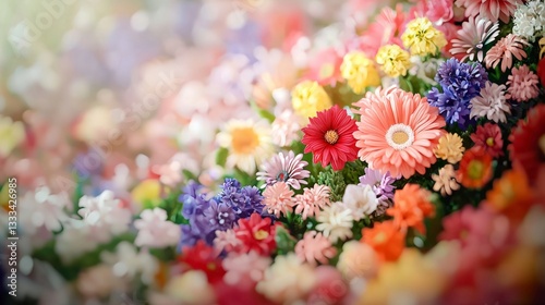 Vibrant Spring Flowers Bouquet Colorful Floral Background