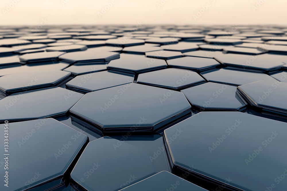 Obraz premium Dark Hexagon Grid for Abstract Background.