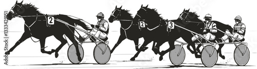 Trotters race sketch illustration
