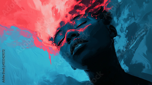 Dramatic at home, mental health problems, crisis, stress and expression negative emotions