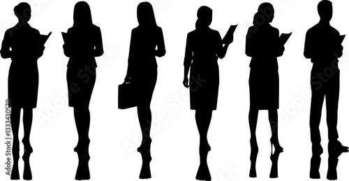 businesswoman silhouettes - vector
