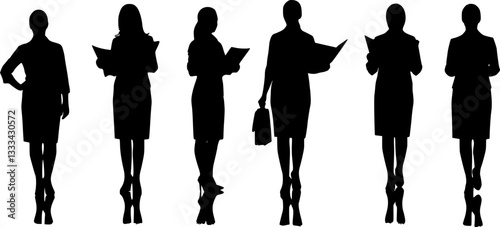 businesswoman silhouettes - vector
