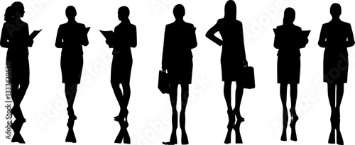 businesswoman silhouettes - vector
