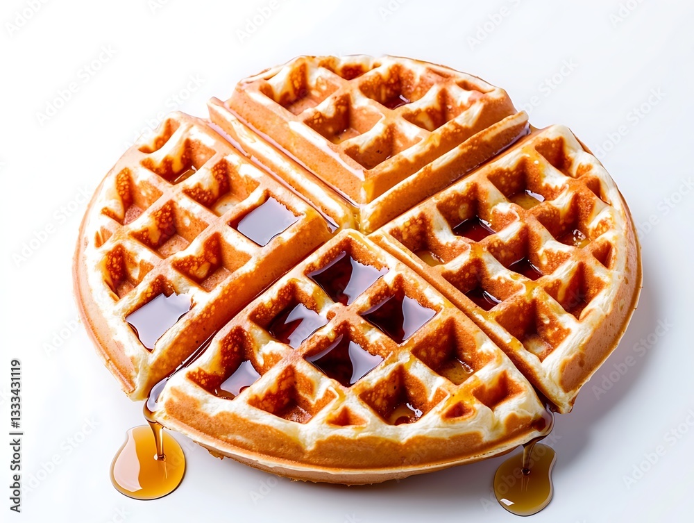 Golden Waffles for Maple Syrup, Breakfast Delight. Golden Waffles for Maple Syrup, Breakfast Delight.
