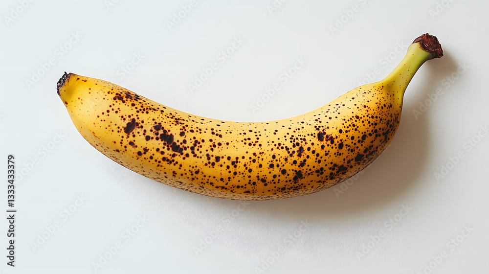 Banana's Journey: A single ripe banana, showcasing its speckled skin and gentle curve, rests in the sun. Evokes a sense of simple pleasures and everyday freshness. Banana's Journey: A single ripe banana, showcasing its speckled skin and gentle curve, rests in the sun. Evokes a sense of simple pleasures and everyday freshness.