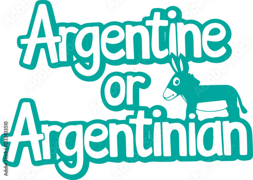 Argentine or Argentinian? Funny Donkey Illustration.
