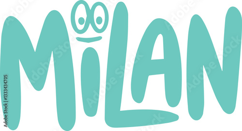 Cute Milan City Name Design.