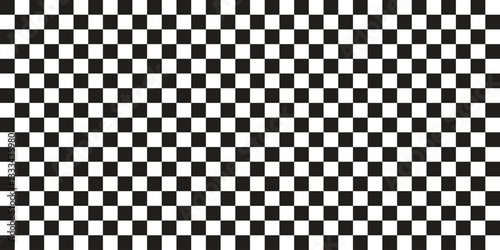 Black and white checkered background. Seamless chessboard pattern. Square background. Mosaic ornament. Chess cells background.

